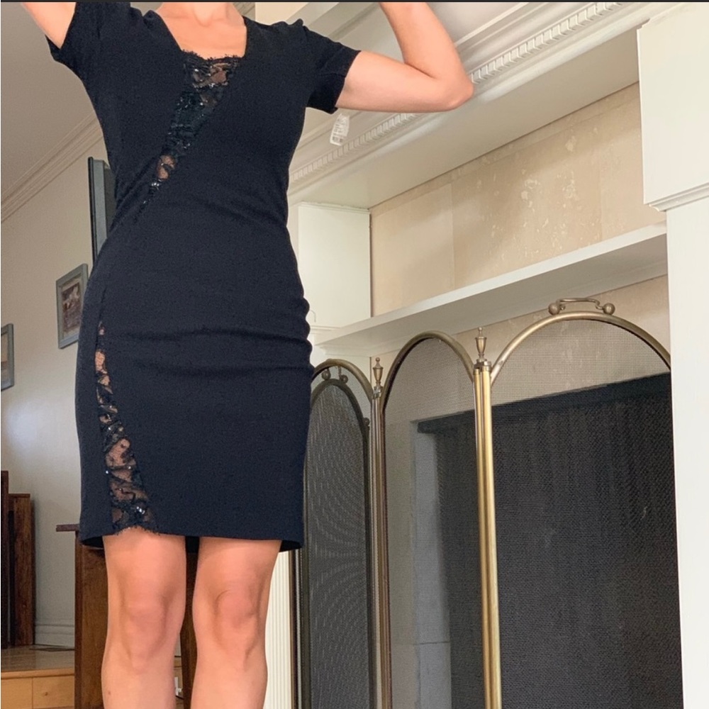 Emilio Pucci black short dress with lace